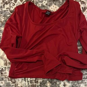 SHEIN Deep Red Long Sleeve Top